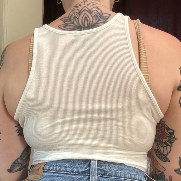 Free People White Ribbed Tank Top - Picture 7 of 8